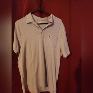 Vineyard Vines Men's Coral and Gray Polo Shirt